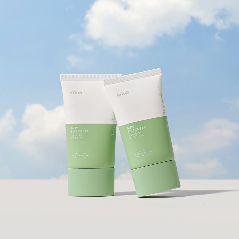 ANUA Airy Sun Cream SPF 50+, 1.69oz Daily Lightweight Moisture Sunscreen