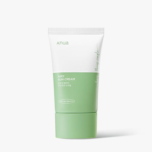 ANUA Airy Sun Cream SPF 50+, 1.69oz Daily Lightweight Moisture Sunscreen