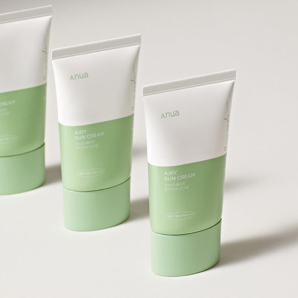 ANUA Airy Sun Cream SPF 50+, 1.69oz Daily Lightweight Moisture Sunscreen