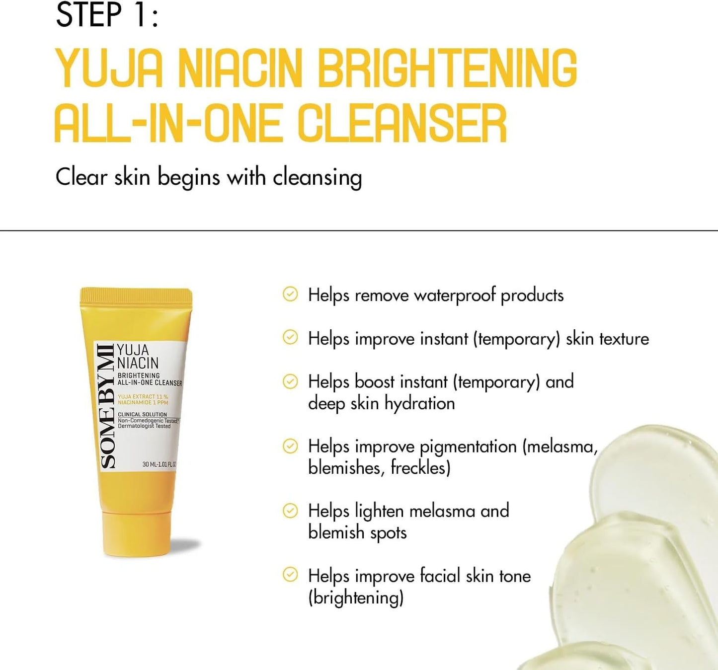 SOME BY MI Yuja Niacin Anti-Blemish Starter Kit: 4-Piece Brightening Travel Set