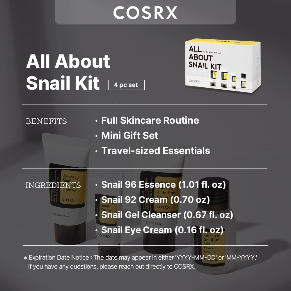 COSRX Snail Secretion Filtrate Skincare Kit: Rejuvenate, Hydrate, and Glow Set