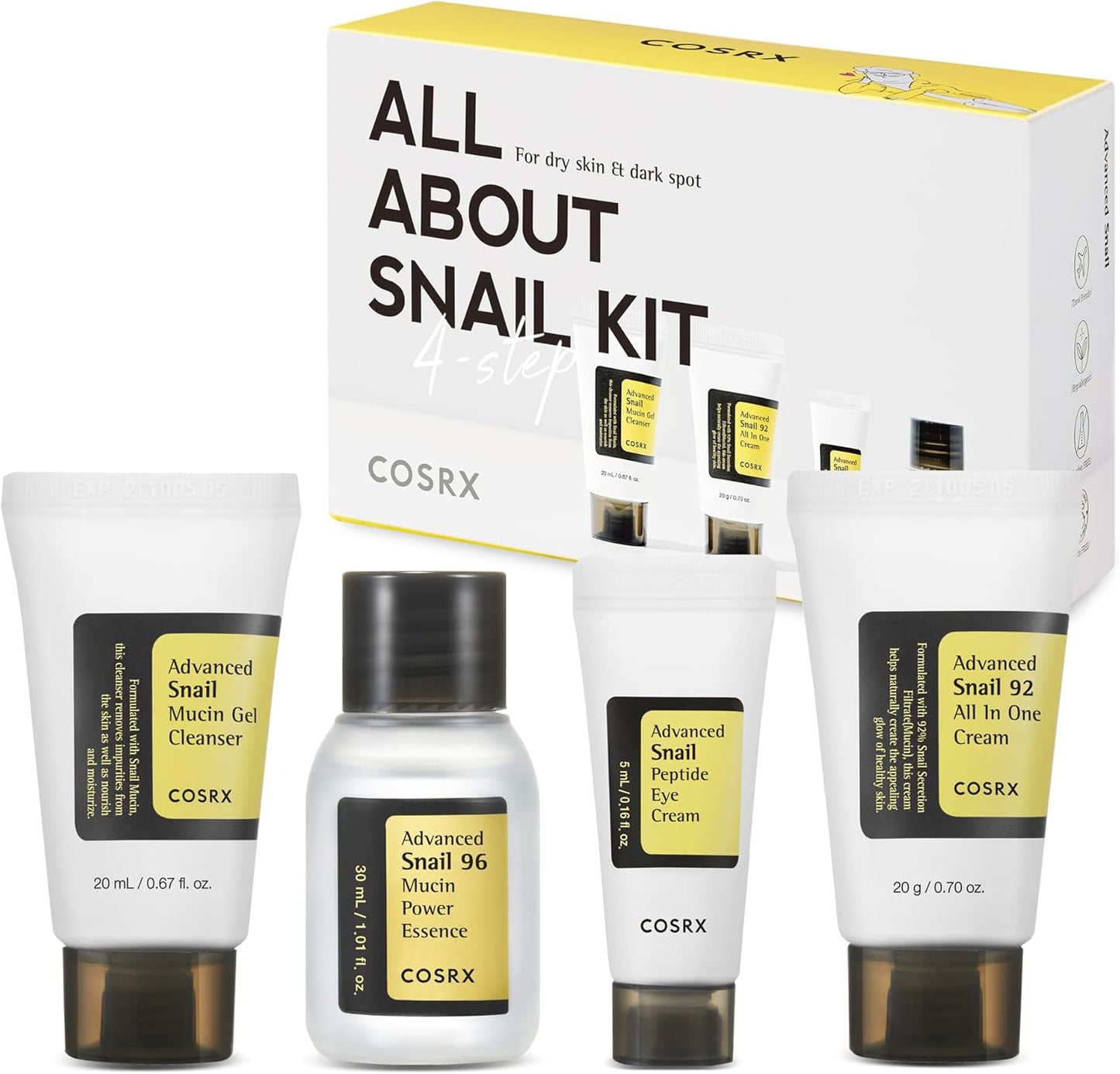 COSRX Snail Secretion Filtrate Skincare Kit: Rejuvenate, Hydrate, and Glow Set